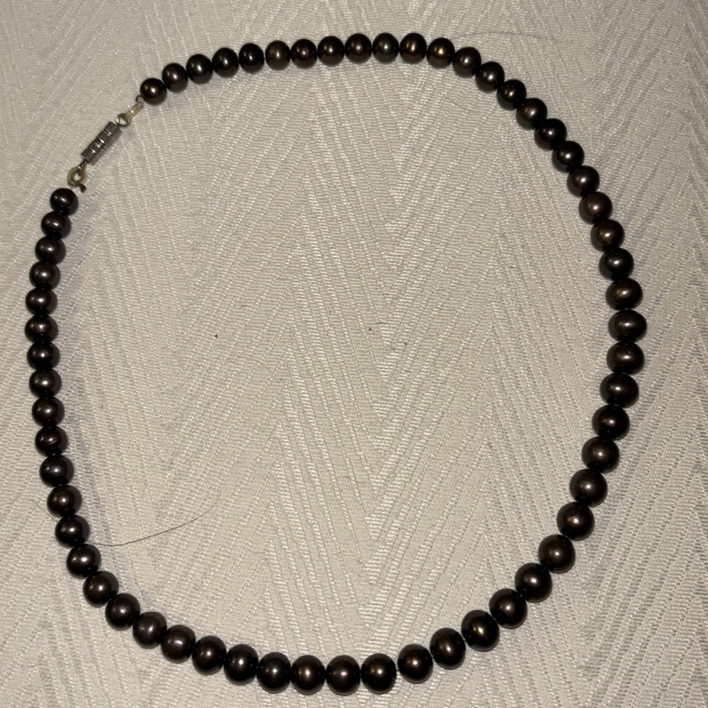 Bronze Pearl Choker Necklace